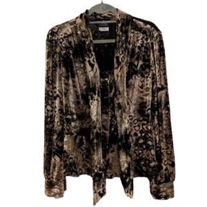 Vintage Animal Print Velvet Blouse Artex Collections